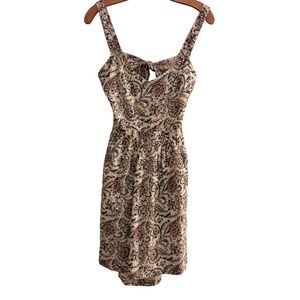 Sézane Dorina Open Back Cotton Paisley Dress, Early Run, Sz FR 38/US 6
